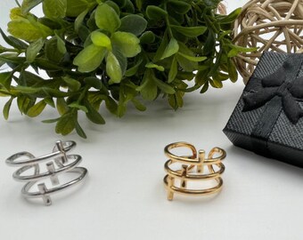 Cross Ring | Trinity Triple Cross Ring | Adjustable Ring | Fashion Jewelry Ring | Gift for Her | Anniversary Ring | Silver Ring | Wedding