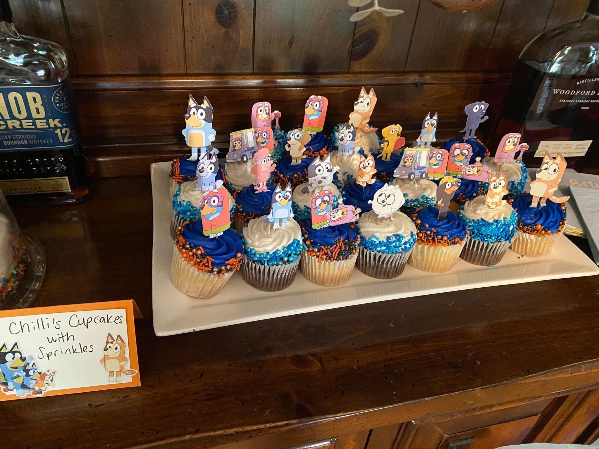 Double-Sided Bluey Cupcake Toppers