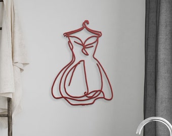 Metal Dress Wall Art: Powder Coated Steel, Girls Room Decor