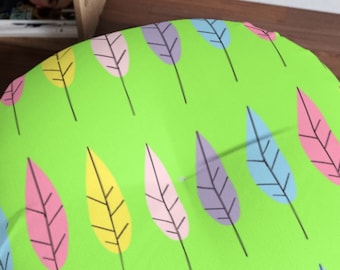 Tufted Round Floor Pillow: Double-Sided Print, Polyester