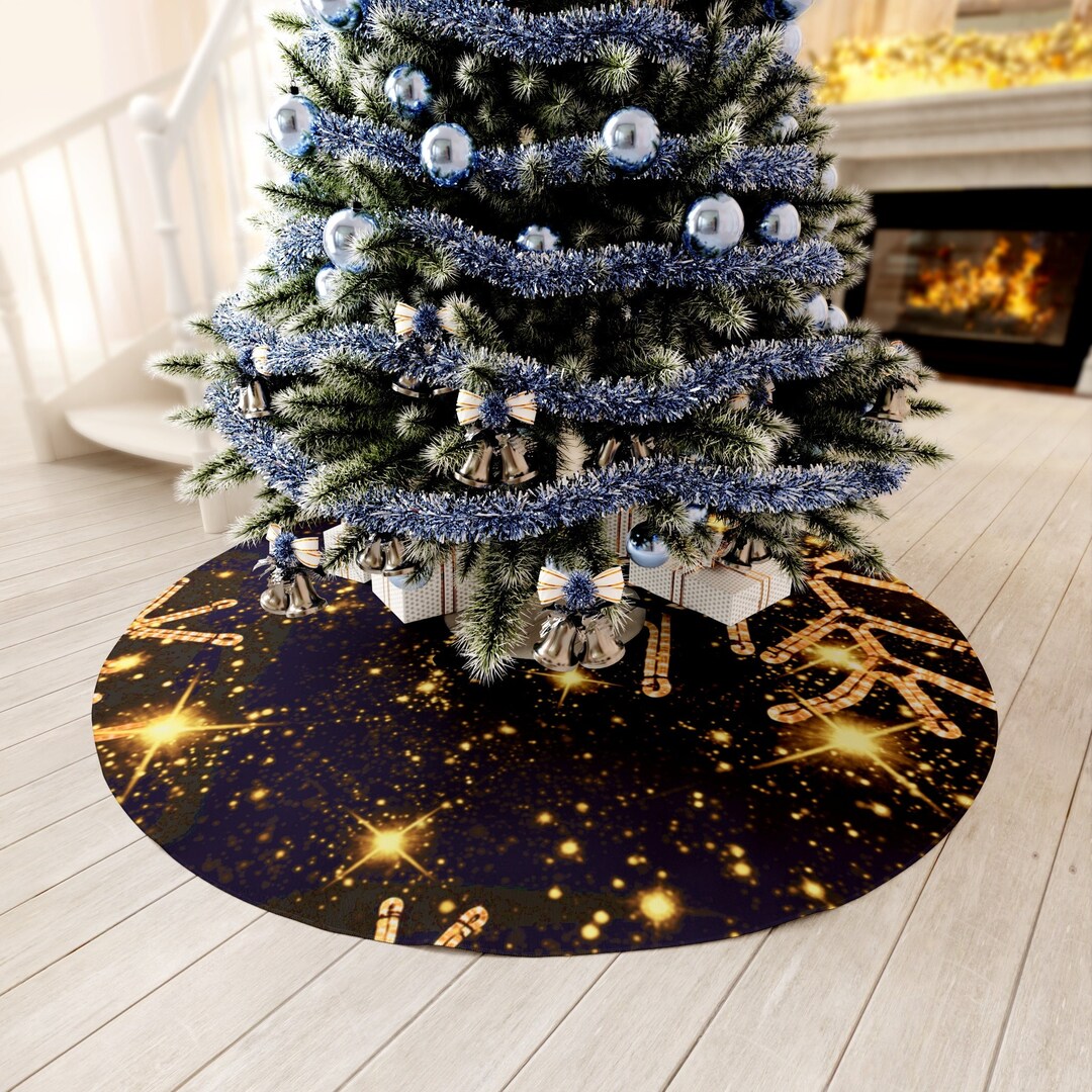 Black and Gold Round Tree Skirt Design to Enhance Your Holiday Decor Black And Gold Christmas Tree Skirt