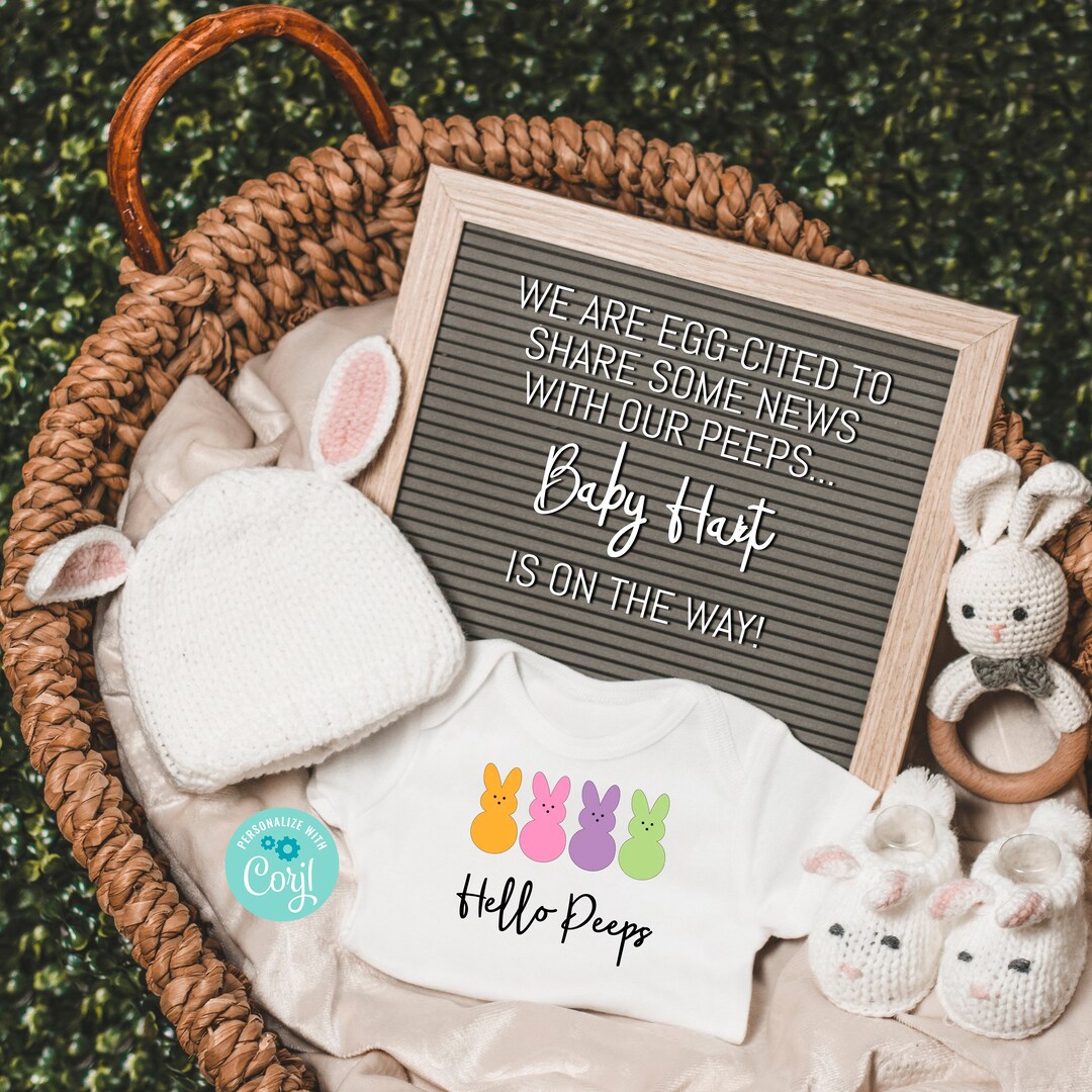 Editable Easter Pregnancy Announcement / Digital Pregnancy Announcement