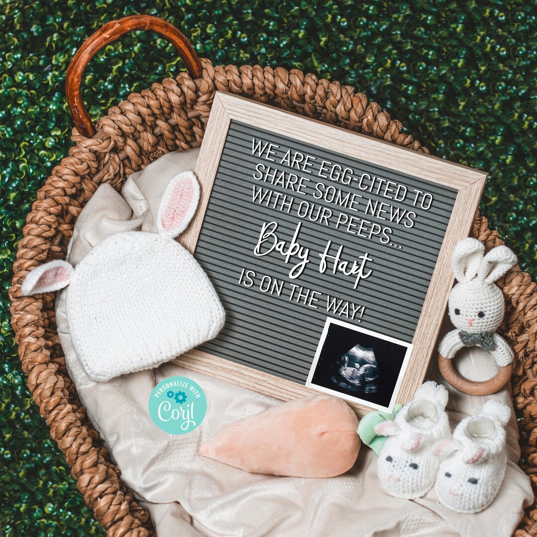 Editable Easter Pregnancy Announcement / Digital Pregnancy Announcement