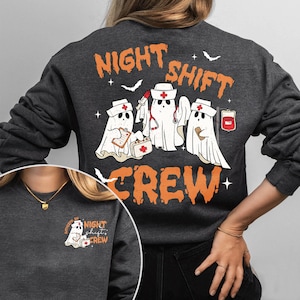 Halloween Night Shift Crew Shirt, Spooky Nurse Shirt, Halloween Rn Shirt, Nursing School Shirt, Nursing Student Gift, Halloween Er Nurse