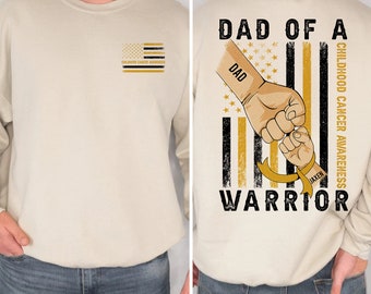Childhood Cancer Awareness Shirt, Custom Family Childhood Cancer Shirt, Dad Of A Warrior Shirt, Cancer Support Tshirt, Kids Cancer Shirt