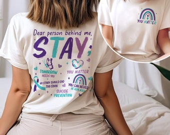 Dear Person Behind Me Sweatshirt, Suicide Awareness Shirt, Suicide Prevention, Inspirational Shirt, Mental Health Shirt, Therapist Shirt