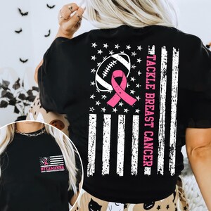 Football breast cancer awareness shirt for survivors, families, and teams