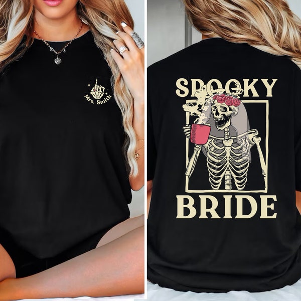 Custom Halloween Bride Shirt, Halloween Skeleton Bride, Future Mrs Shirt, Bride To Be Shirt, Bridal Party Gift, Halloween Engagement Gift