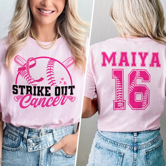 Strike Out Breast Cancer T-Shirt Pink Ribbon & Baseball Strike Out Breast Cancer T-Shirt Pink Ribbon & Baseball