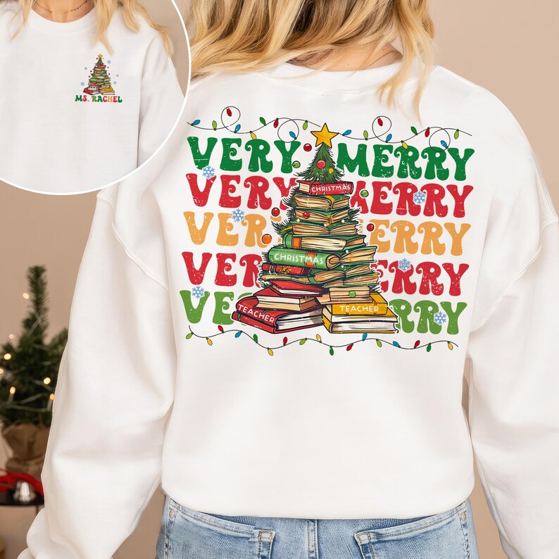 Personalized Teacher Christmas Shirt, Merry Teacher Shirt, Christmas