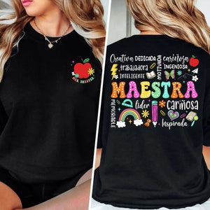 Personalized Maestra Shirt, Maestra Shirt, Spanish Teacher Appreciation Gift, Bilingual Teacher, Maestra Bilingüe, Spanish Teacher tee