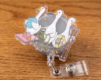 Physical Therapy Acrylic Badge Reel, Funny Goose Physical Therapist Gift, PT Assistant ID Badge Holder, PT PTa DPt Gift, Athletic Trainer
