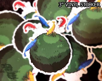 Pegatina de fiesta de bolas de camarones