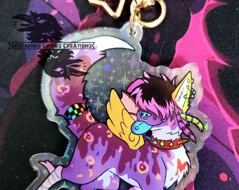 Llavero SparkleDog con efecto brillante de doble cara