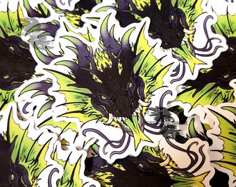 Pegatina de dragón gruñendo