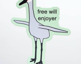 Adhesivo de vinilo brillante de grulla canadiense de baja poligonación