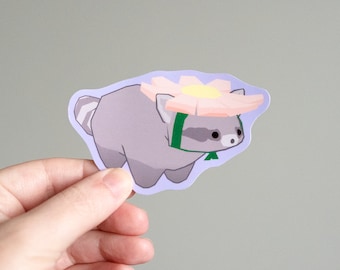 Low Poly Raccoon Boyfriend Glossy Vinyl Sticker