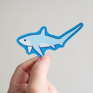 Low Poly Thresher Shark Waterproof Glossy Vinyl Sticker