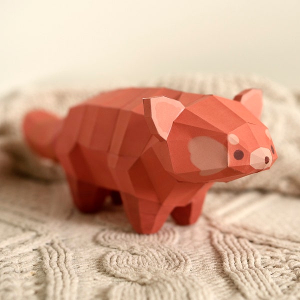 Low Poly Red Panda Papercraft