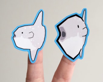 Bâtonnets de vinyle brillant Low Poly Mola Mola crapet-soleil