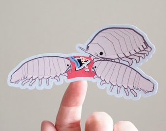 Giant Isopod Chip Picnic glanzend vinyl water- en krasbestendige sticker