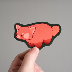 Low Poly Red Panda Standing Waterproof Glossy Vinyl Sticker