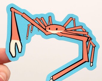 Japanese Spider Crab Claw Glossy Vinyl Water and Scratch Resistant Sticker