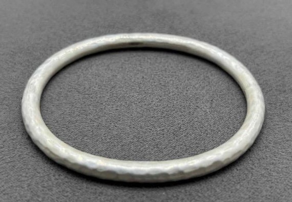 Hammered Sterling Silver Bangle Bracelet