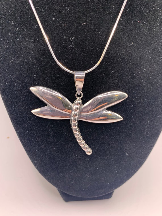 Dragonfly sterling silver pendant