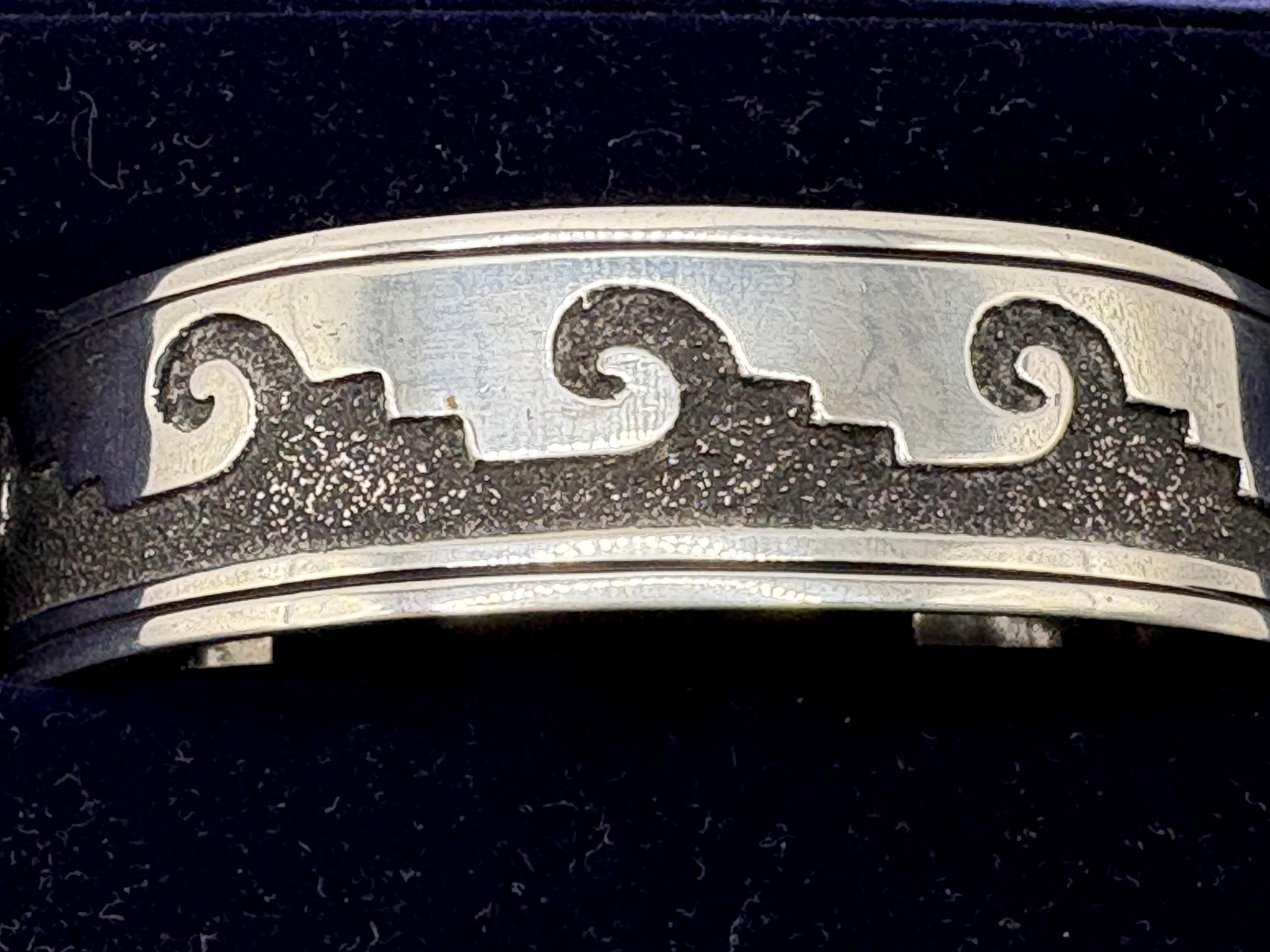 Large Thomas (tommy) Singer Unique Sterling Silver Water/wave Cuff