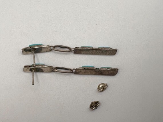 Zuni Intricate petit point turquoise inlay and st… - image 5