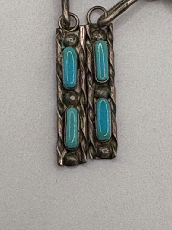 Zuni Intricate petit point turquoise inlay and st… - image 6
