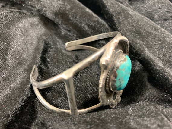 Handmade, heavy sterling silver Navajo, turquoise… - image 5