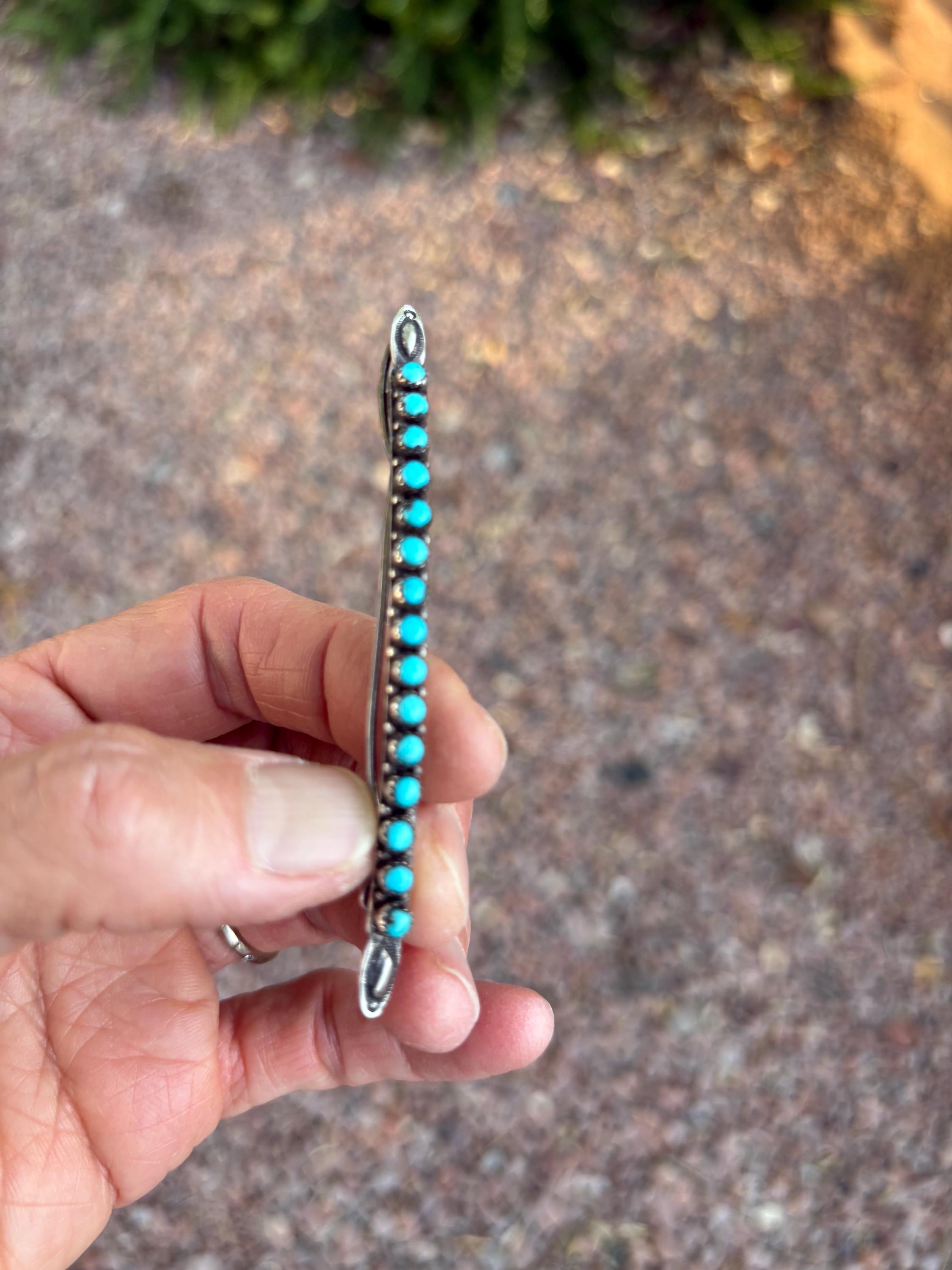 Vintage Sterling Snake-Eye Barrette — 2.5\