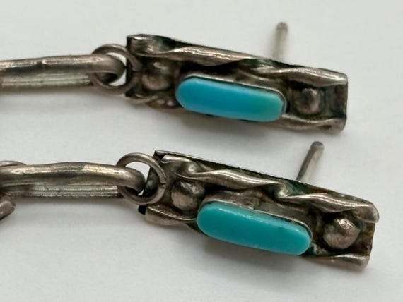 Zuni Intricate petit point turquoise inlay and st… - image 2