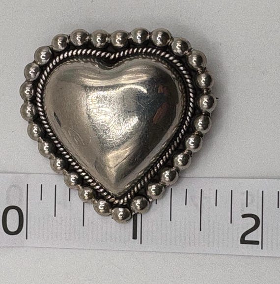 Handmade solid sterling silver heart pendant/pin - image 4