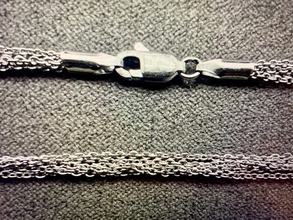 Sterling silver multichain necklace, 15 inch View 2