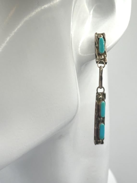 Zuni Intricate petit point turquoise inlay and st… - image 1