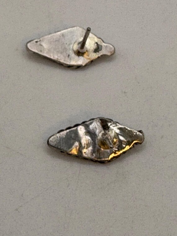 Handmade vintage turquoise inlay zuni post stud e… - image 9