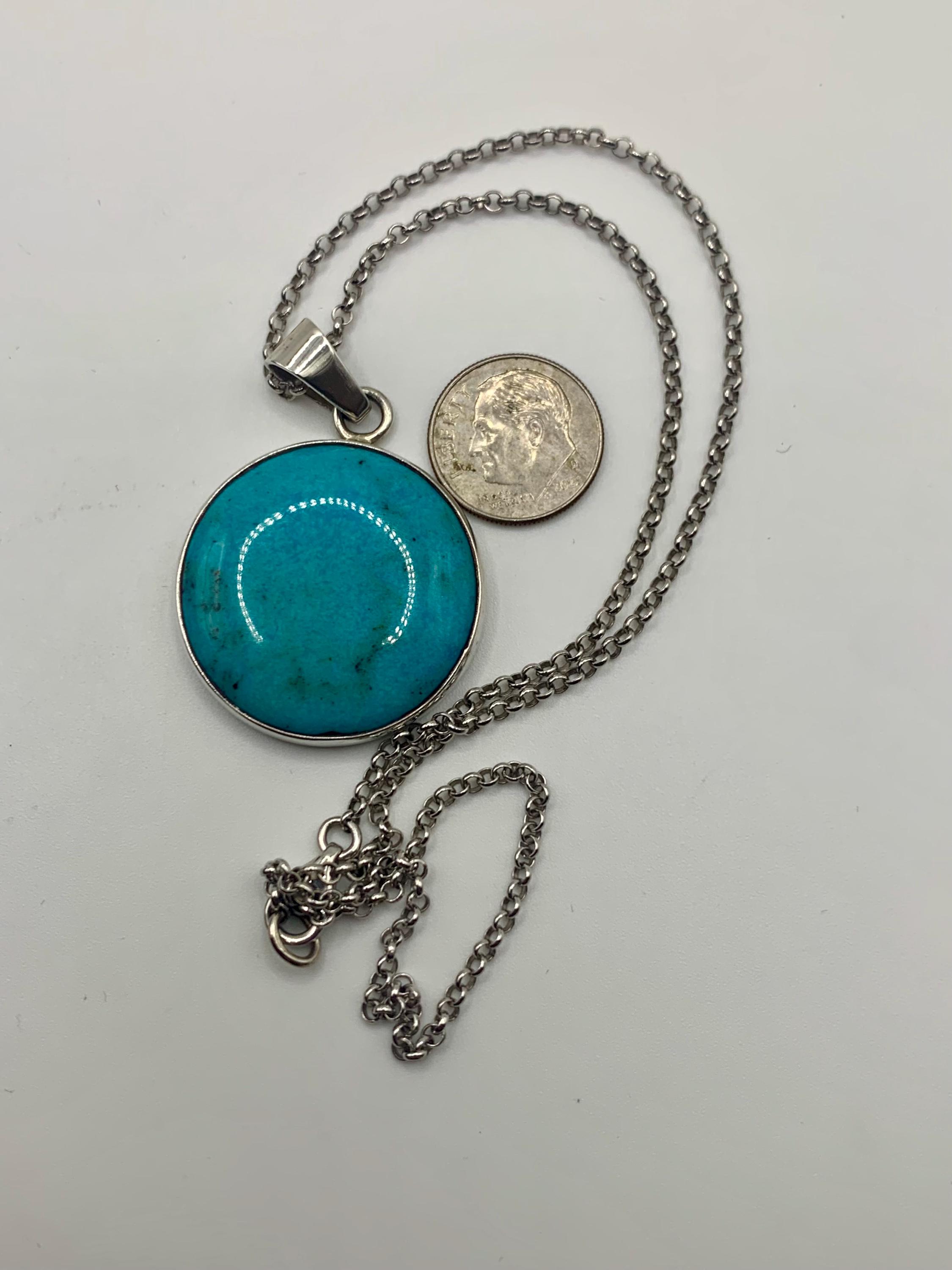 Craig Agoodie Handmade Native American Turquoise Pendant With 
