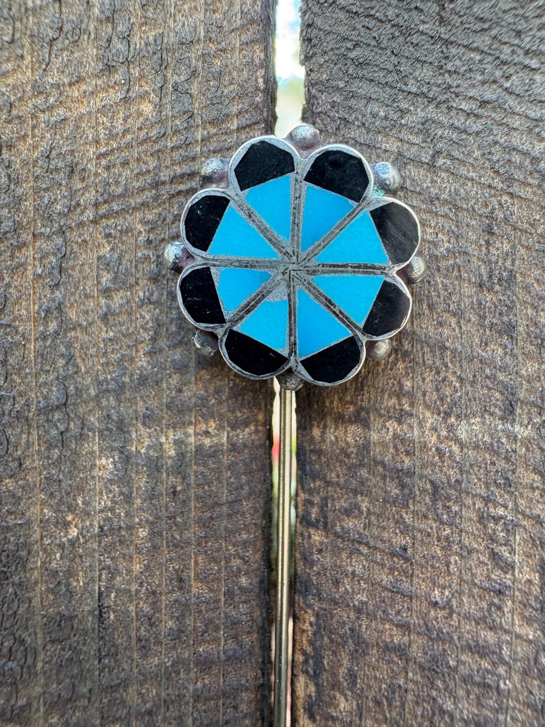 navajo ZUNI ターコイズ コーラル 925 トップ フラワー Zuni Flower Native American Navajo Sterling Onyx and Turquoise