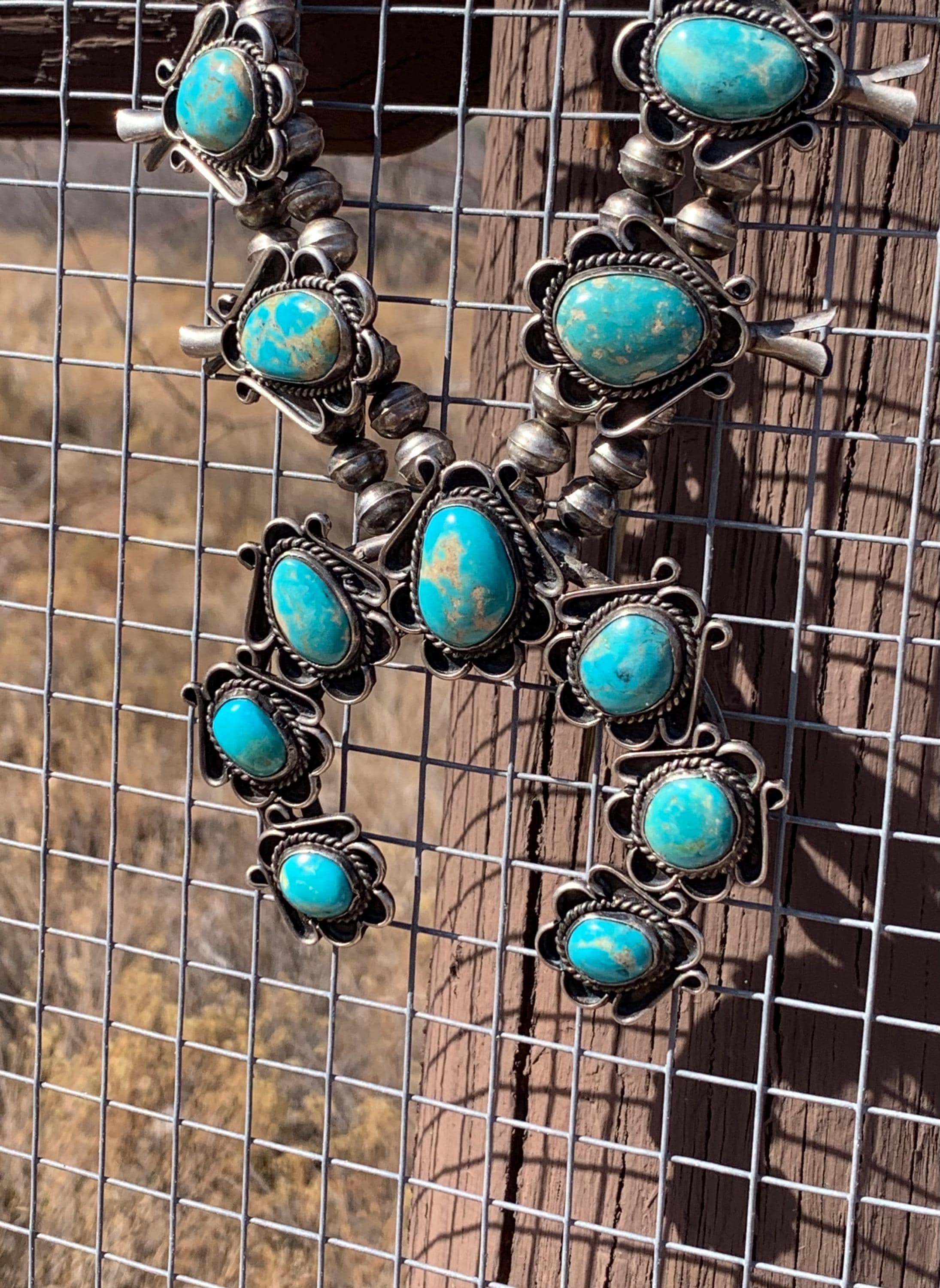 Vintage Antique Collection Squash Blossom Necklace Handmade Navajo