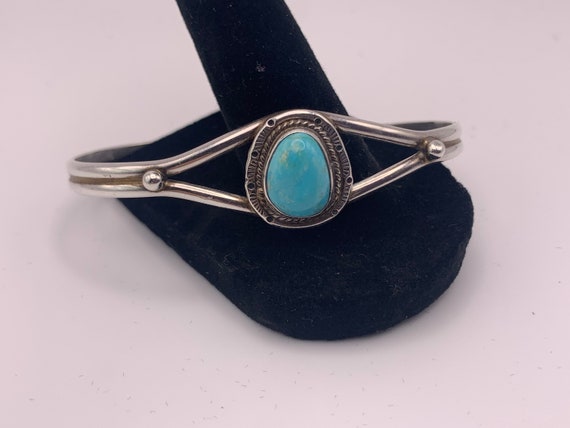 Handmade sterling silver Navajo, Larimar cabochon… - image 3