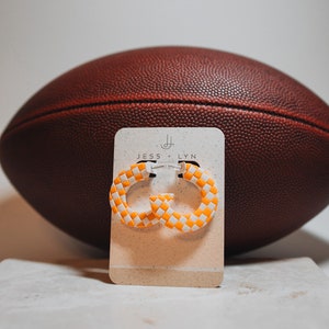 University of Tennessee Gameday Earrings | Handmade Polymer Clay Orange/White