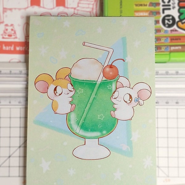 Hamtaro Melon Soda Print | Handmade