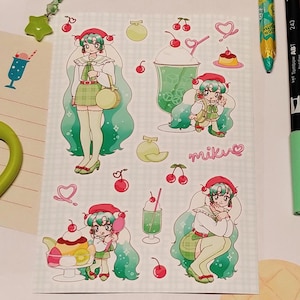 Melon Soda Miku Sticker Sheet | Hatsune Miku, Vocaloid
