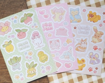 Hojas de pegatinas de vinilo Poke Cuties