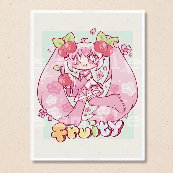 Sakura Miku Mini Print | Hatsune Miku, Vocaloid Art
