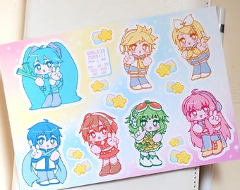 Hoja de pegatinas de vinilo de Vocaloid