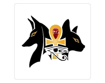 Anubis & Bast transparante buitenstickers, gestanst, 1 stuks